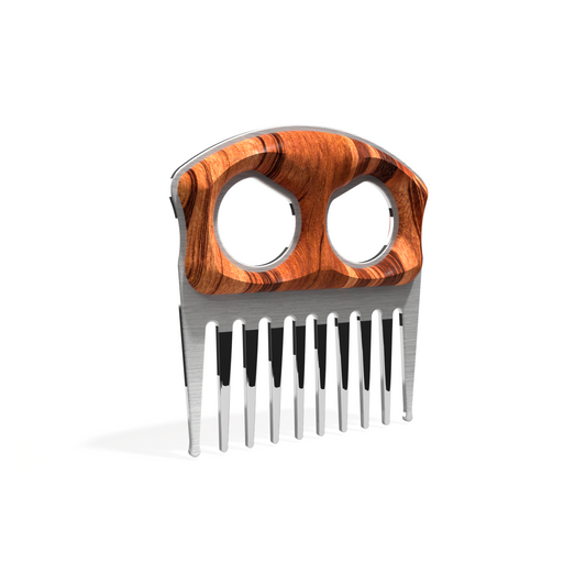 MR LEE BEARD CARE Tiger Wood Stainless Beard Pick